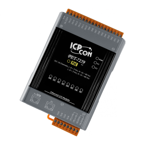 PET-7259 CR PoE Ethernet I/O Module with 2-port Ethernet Switch, with 8-channel AC/DC Digital Input (RoHS) | код 00-06119480 | ICP DAS