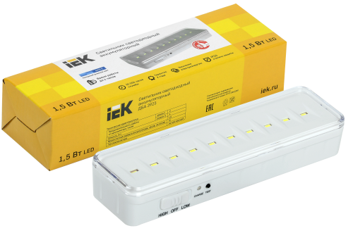 Светильник светодиодный аккумуляторный ДБА 3925 2-4ч 1,5Вт | код LDBA0-3925-10-K01 | IEK фото 2