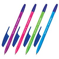 Ручка шариковая BRAUBERG X-333 NEON SOLID, СИНЯЯ, корпус ассорти, узел 0,7 мм, линия письма 0,35 мм, 142831 | код 142831 | BRAUBERG