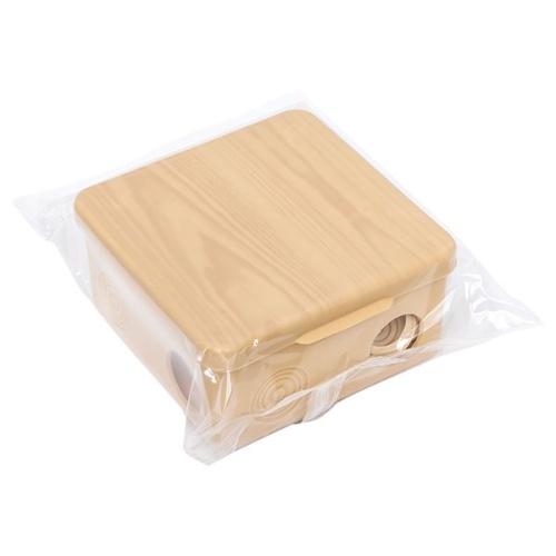 Коробка распаячная КМР-030-014 с крышкой (100х100х55), 8 мембранных вводов светлое дерево IP54 PROxima | код plc-kmr-030-014-s | EKF фото 3