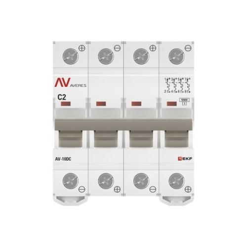 Выключатель автоматический AV-10 DC 4P 2A (C) 10kA EKF AVERES | код mcb10-DC-4-02C-av | EKF фото 5
