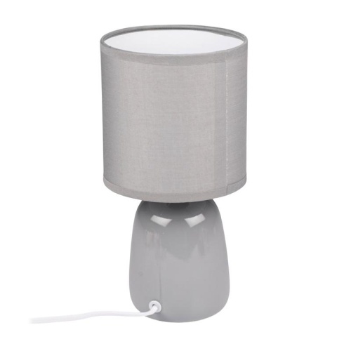 Светильник настольный JH2-02-gy E14 IP20 130х130х255мм керамика; ткань; PVC-пластик сер. JazzWay 5062320 фото 2 Светильник настольный JH2-02-gy E14 IP20 130х130х255мм керамика; ткань; PVC-пластик сер. JazzWay 5062320 фото 2