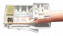 Разъем легкой оконцовки RJ-45 (8P8C) под витую пару, категория 6 (50 µ/ 50 микродюймов), экранированный, универсальный (для одножильного и многожильного кабеля) (100 шт.) PLEZ-8P8C-U-C6-SH-100 Hyperline | код 403344 | Hyperline