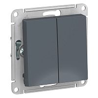 Переключатель 2-клавишный ATLASDESIGN, скрытый монтаж, грифель | код. ATN000765 | Schneider Electric