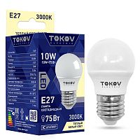 Лампа светодиодная 10Вт G45 3000К Е27 176-264В | код. TKE-G45-E27-10-3K | TOKOV ELECTRIC