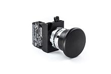 Кнопка нажимная грибок (1НО) черн. EMAS CM100MH