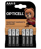 Элемент питания алкалиновый AAA/LR03 (блист. 6шт) Basic | код 5051007 | Opticell