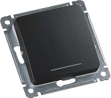 Выключатель одноклавишный, с индикацией, скрытой установки, в рамку, черный | код ВС10-412-08 | HEGEL