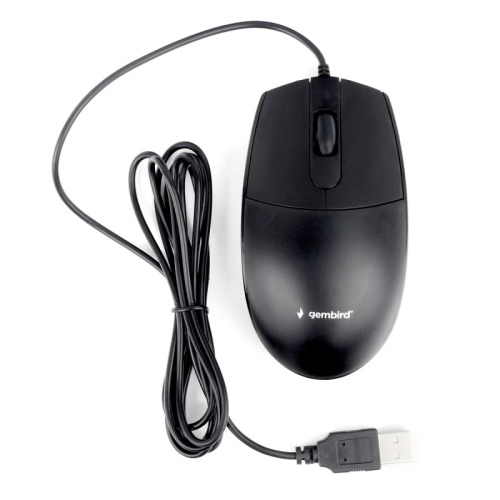 Мышь Gembird MOP-420, USB, черный, 2кн.+колесо-кнопка, 1000 DPI, кабель 1.8м | код MOP-420 | Gembird