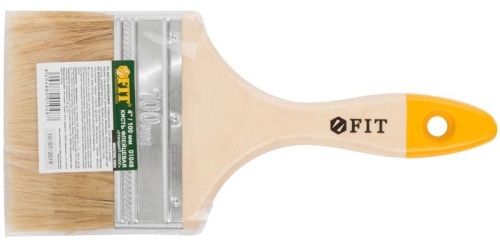 Кисть флейцевая "Стандарт-Плюс" натур. светлая щетина деревянная ручка 4дюйм (100мм) FIT 01048 фото 3