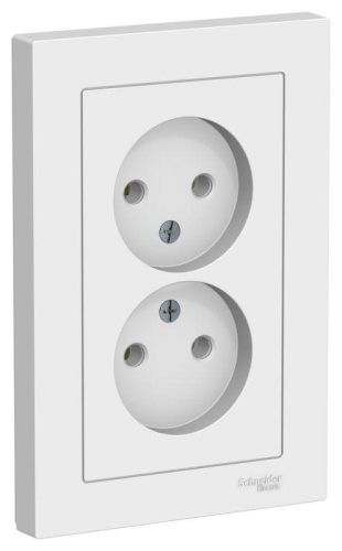 Розетка двойная AtlasDesign без заземл.16А в сборе лотос | код ATN001320 | Systeme Electric