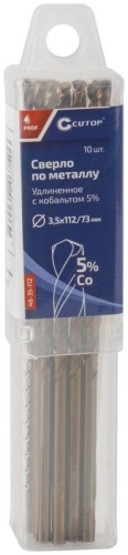 Сверло по металлу удлиненное Profi с кобальтом 5%, 3,5x112 мм (10 шт.) | код 48-35-112 | FIT фото 3 Сверло по металлу удлиненное Profi с кобальтом 5%, 3,5x112 мм (10 шт.) | код 48-35-112 | FIT фото 3