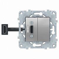 Розетка HDMI UNICA NEW, алюминий |  код. NU543030 |  Schneider Electric