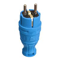 Вилка прямая с заземл. IP44 каучук син. TOKOV | код TKE-C08-KV-Z | TOKOV ELECTRIC