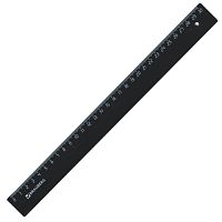 Линейка пластик 30 см, BRAUBERG, непрозрачная, черная, 210612 | код 210612 | BRAUBERG