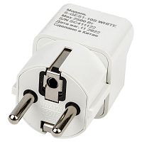 S-GES1-10S WHITE Переходник сетевой, 10А, 2500Вт, с заземлением. Белый. ТМ Uniel | код UL-00010561 | UNIEL