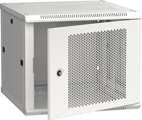 ITK Шкаф настенный LINEA W 9U 600х600мм дверь перфорированная RAL 7035 | код LWR3-09U66-PF | IEK