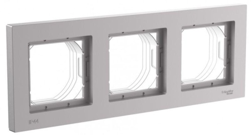Рамка 3-пост. AtlasDesign Aqua IP44 алюм. | код ATN440303 | Systeme Electric