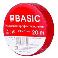 Изолента, класс А (профессиональная), 0.18х19мм, 20 метров, красная Simple | код. plc-iz-a-r | EKF