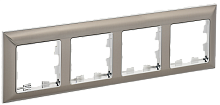 BRITE Рамка 4-мест. РУ-4-Бр хром/никель IEK | код BR-M42-12-4-K23 | IEK