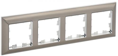 BRITE Рамка 4-мест. РУ-4-Бр хром/никель IEK | код BR-M42-12-4-K23 | IEK