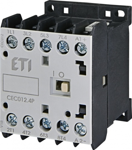 Контактор миниатюрный CEC 12.4P 230V АС (12A, 5,5kW, AC3) 4р (4 н.о.) | код 004641202 | ETI