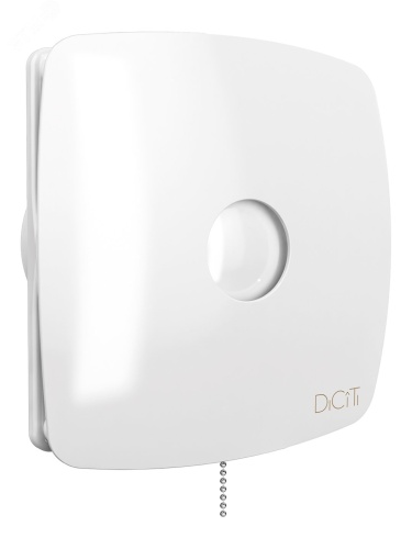 Вентилятор осевой вытяжной с обратным клапаном со шнуровым тяговым выключателем D100 | код RIO 4C-02 | DiCiTi