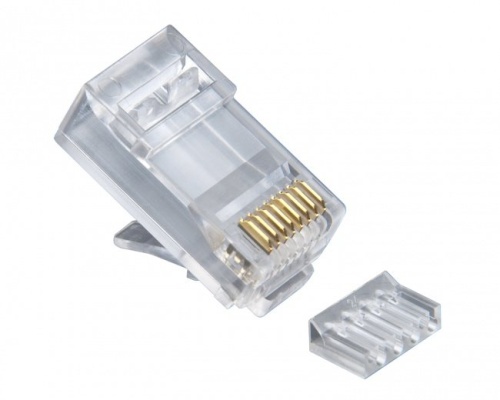 Вилка RJ-45 (8P8C) PLUG5UP-INSERT универсальная кат.5e со вставкой, контакты 30 микрон (100 шт.) | код PLUG5UP-INSERT | Cablexpert