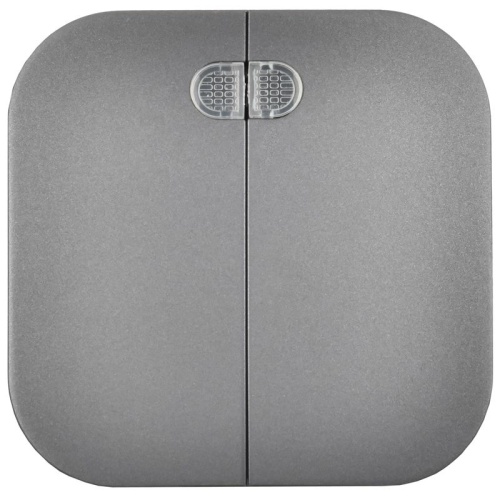 GLORY Выключатель 2-клавишный для открытой установки с индикацией 10А ВС20-2-1-ХСм сталь матовый IEK | код EVH21-K46M-10 | IEK