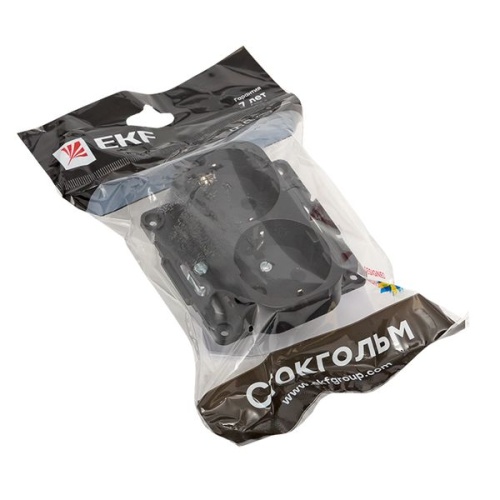 Стокгольм Механизм Розетки 2-местной с/з 16А черный с защ, штор, PROxima | код EYR16-128-20 | EKF фото 3 Стокгольм Механизм Розетки 2-местной с/з 16А черный с защ, штор, PROxima | код EYR16-128-20 | EKF фото 3