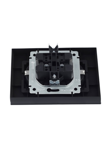 BRITE Розетка 2-местная с заземлением с защитными шторками 16А в сборе РСш12-3-БрГ графит | код BR-R24-16-K53-F | IEK фото 7