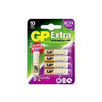Алкалиновые батарейки GP Extra Alkaline 24А AAA - 8+2 шт. на промо-блистере 24AX8/2-2CR10 | код 4891199169274 | GP Batteries
