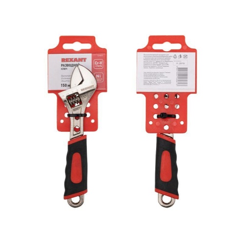 Ключ разводной 150 мм, двухкомпонентная рукоятка | код 12-4672 | REXANT фото 3 Ключ разводной 150 мм, двухкомпонентная рукоятка | код 12-4672 | REXANT фото 3