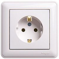 Розетка W59, скрытый монтаж, с заземлением, белый | код. RS16-154-18 | Schneider Electric