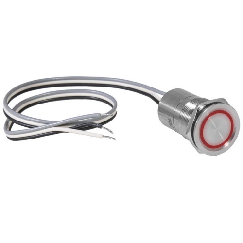Кнопка сенсорная с подсветкой, с фиксацией RUICHI TS25-11ZC/R/S off-on, М25, IP68, нержавеющая сталь | код 114199 | Ruichi