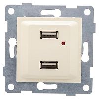 Розетка USB 2-м СП Ugra механизм беж. | код С11USB2-003 | GUSI