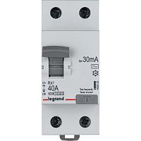 Выключатель дифференциальный (УЗО) RX3 2п 40А 30мА тип AC | код. 402025 | Legrand