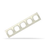 Рамка 5-ти местная горизонтальная слоновая кость (ivory) Бриллиант | код 1032 | UNIVersal