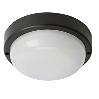 Светильник светодиодный ДБП-12w 6500К 960Лм IP65 круглый черный | код 51470 | Feron