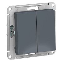 Выключатель 2-клавишный ATLASDESIGN, скрытый монтаж, грифель | код. ATN000751 | Schneider Electric