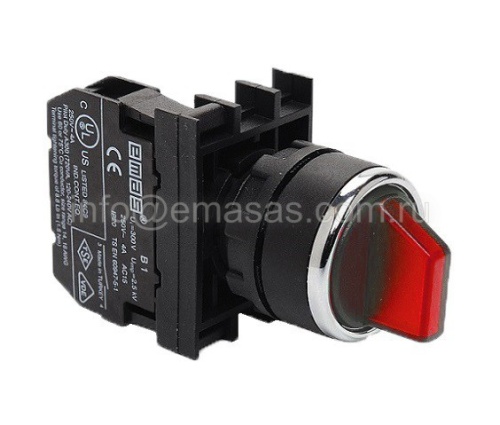 Переключатель 0-1 с фиксацией красный (1НО) | код B100SL20K| EMAS Переключатель 0-1 с фиксацией красный (1НО) | код B100SL20K| EMAS