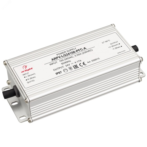 Блок питания ARPV-LG24100-PFC-A (24V, 4.17A, 100W) (ARL, IP67 Металл, 5 лет) | код 30013 | Arlight Блок питания ARPV-LG24100-PFC-A (24V, 4.17A, 100W) (ARL, IP67 Металл, 5 лет) | код 30013 | Arlight