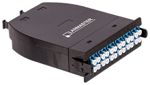 MPO кассета OS2, 24xLC, тип B, низкие потери, черная | код LAN-MCSB-2M-24LC/OS2 | LANMASTER