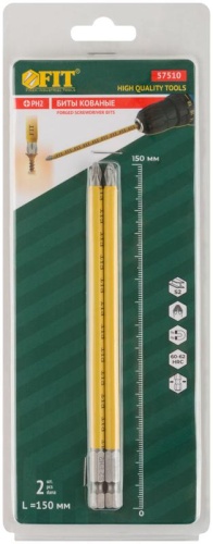 Биты кованые сталь S2 односторонние 100 мм PH2 Профи 2 шт блистер | код 57510 | FIT фото 3 Биты кованые сталь S2 односторонние 100 мм PH2 Профи 2 шт блистер | код 57510 | FIT фото 3