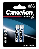 Элемент питания литиевый AAA/FR03 1.5В Lithium FR03-BP2 BL2 (уп.2шт) | код 15240 | Camelion