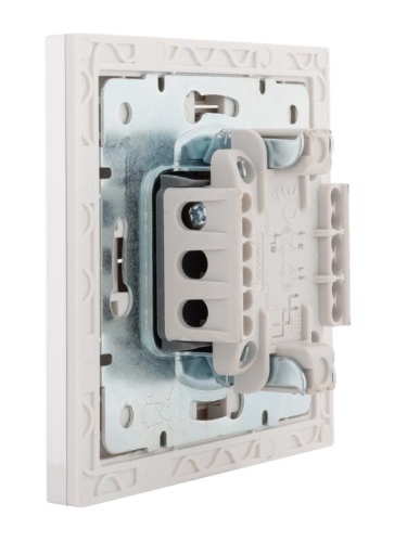 RAIN Выключатель 2-ой с подсветкой белый с боковой вставкой хром | код 703-0225-112 | Lezard