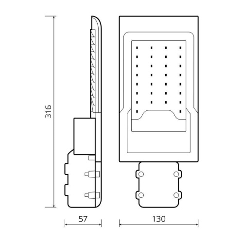 Светильник светодиодный Avenue ДКУ 30Вт 4000К IP65 3000лм 316х130х57 190-250В КСС "Ш" | Код. 629534230 | Gauss фото 9
