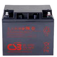 CSB GP12400 Аккумуляторная батарея для ИБП, напряжение: 12В, ёмкость: 40Ач, клеммы: под болт М6, Размеры ДШВ: 197х165х170,4мм, вес: 12,92кг. Срок службы: 5 лет. | код CSB GP12400 | CSB