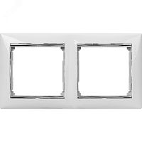 VALENA Рамка 2 поста горизонтальная белая/серебро | код 770492 | Legrand