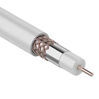 Кабель коаксиальный RG-6U RUICHI, Cu/Al/Cu, 75%, 75 Ом, бухта 100 м, белый | код 113048 | Ruichi